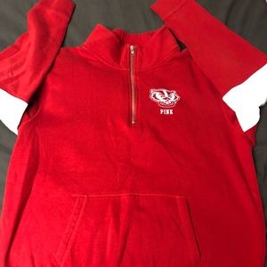 VS PINK Sequin Wisconsin Badgers Quarter-Zip